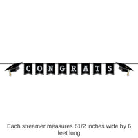 12 Pack Bulk Congrats Grad Graduation Party Streamer