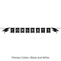 12 Pack Bulk Congrats Grad Graduation Party Streamer