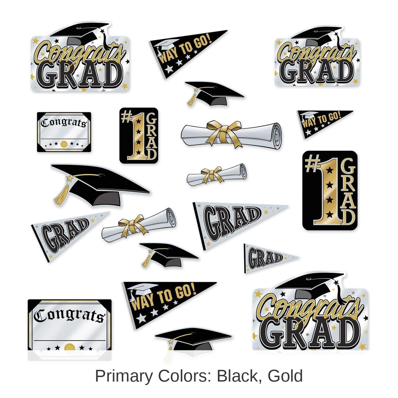 240 Pack Bulk Graduation Party Cutouts