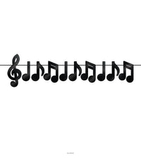 12 Pack Bulk Foil Musical Notes Party Streamer