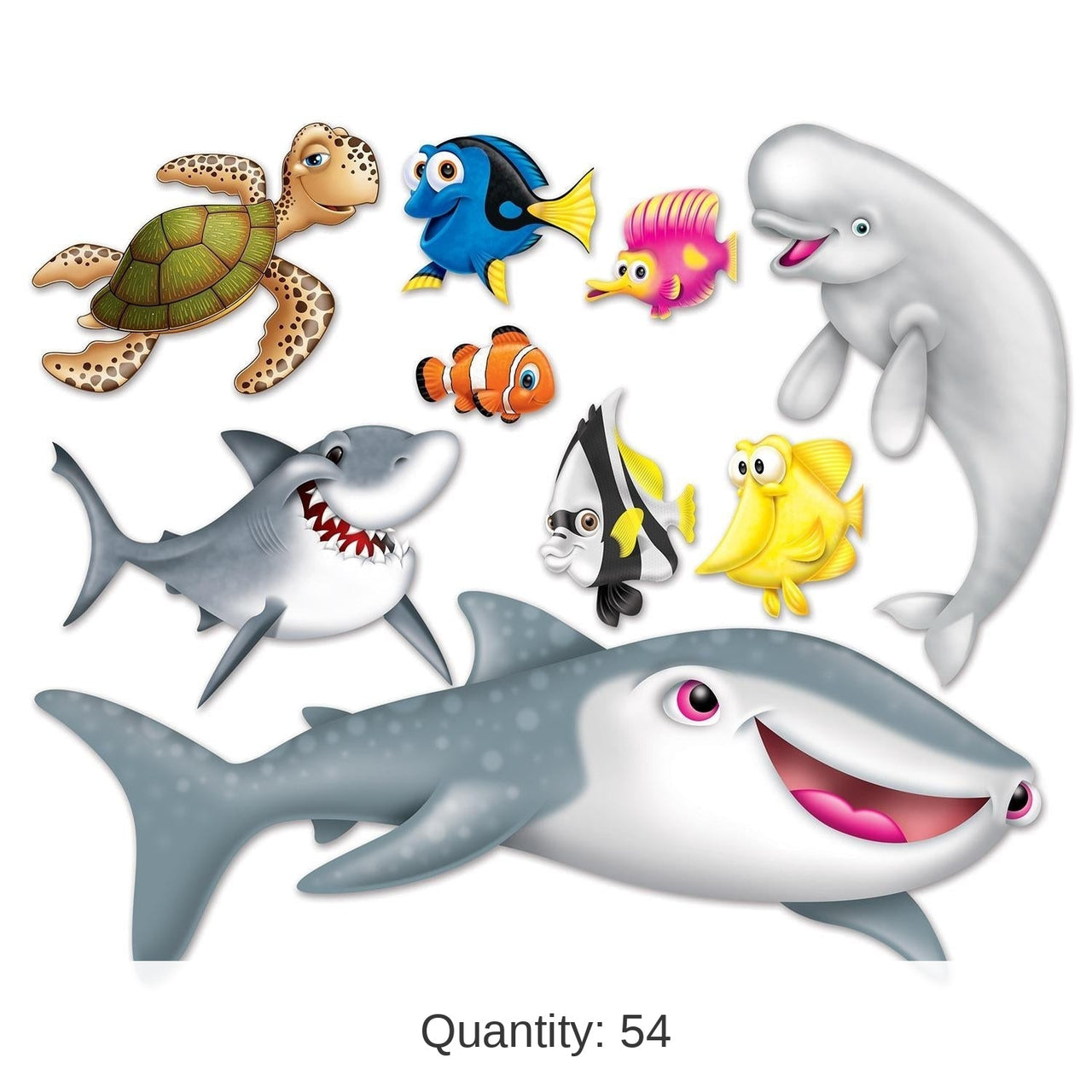 54 Piece Bulk Under The Sea Party Props