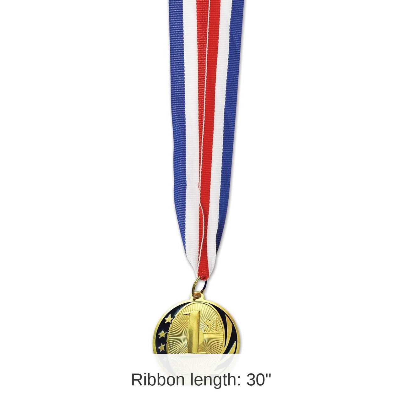 12 Pack Bulk 1st Place Medal with Ribbon - gold