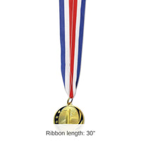 12 Pack Bulk 1st Place Medal with Ribbon - gold