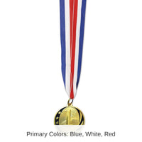 12 Pack Bulk 1st Place Medal with Ribbon - gold