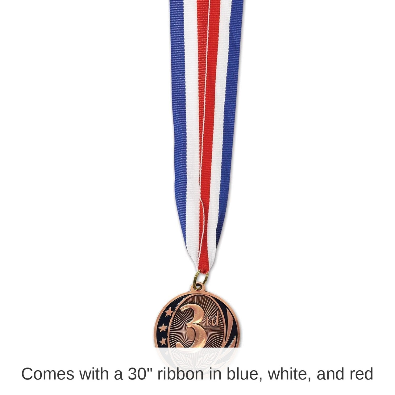 12 Pack Bulk 3rd Place Medal with Ribbon - bronze