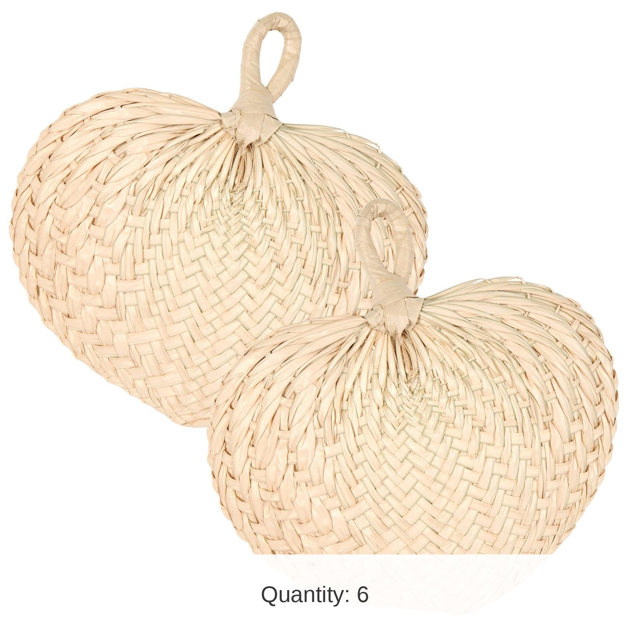 6 Pack Bulk Luau Party Raffia Fans