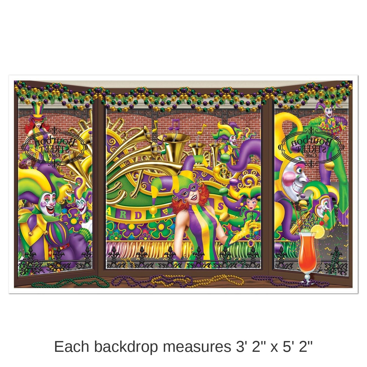 6 Pack Bulk Mardi Gras Insta-View Decoration