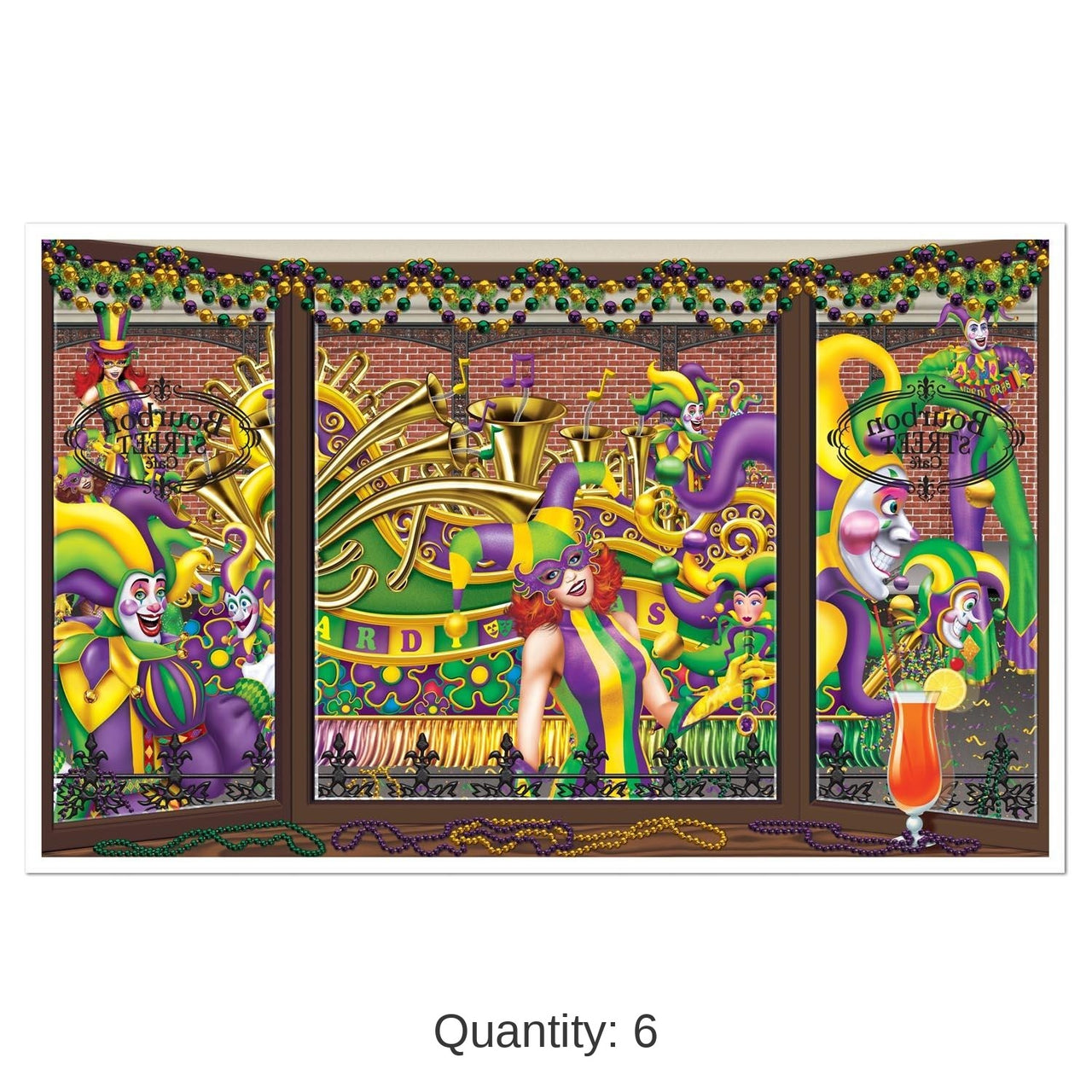 6 Pack Bulk Mardi Gras Insta-View Decoration