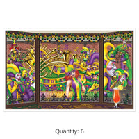 6 Pack Bulk Mardi Gras Insta-View Decoration