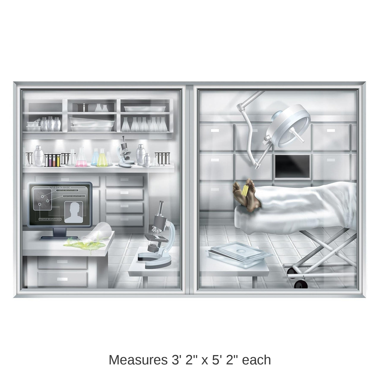 6 Pack Bulk PSI Laboratory/Morgue Party Insta-View Decoration