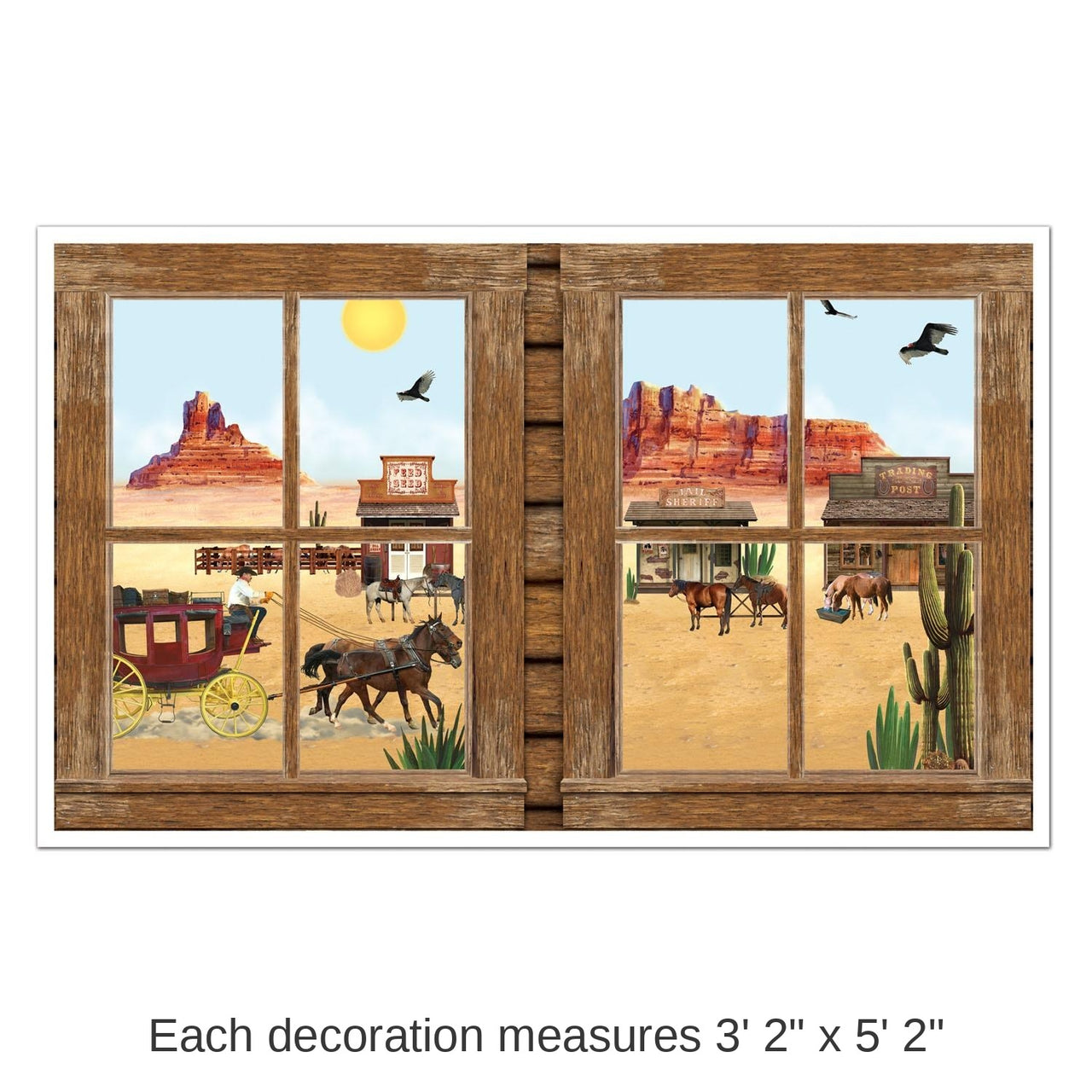 6 Pack Bulk Western Party Insta-View Decoration