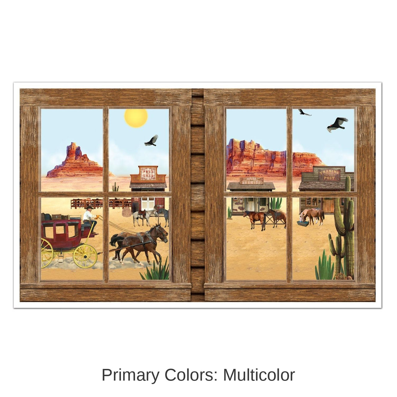 6 Pack Bulk Western Party Insta-View Decoration