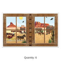 6 Pack Bulk Western Party Insta-View Decoration