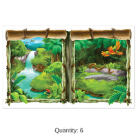 6 Pack Bulk Jungle Party Insta-View Decoration