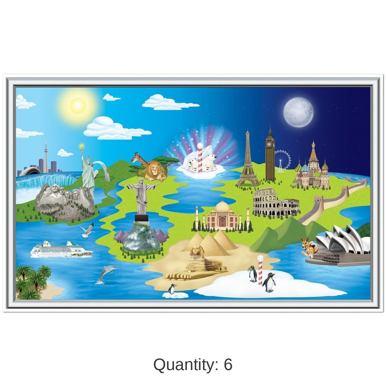 6 Pack Bulk Window To The World Party Insta-View Decoration