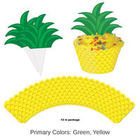 144 Pack Bulk Luau Party Pineapple Cupcake Wrappers