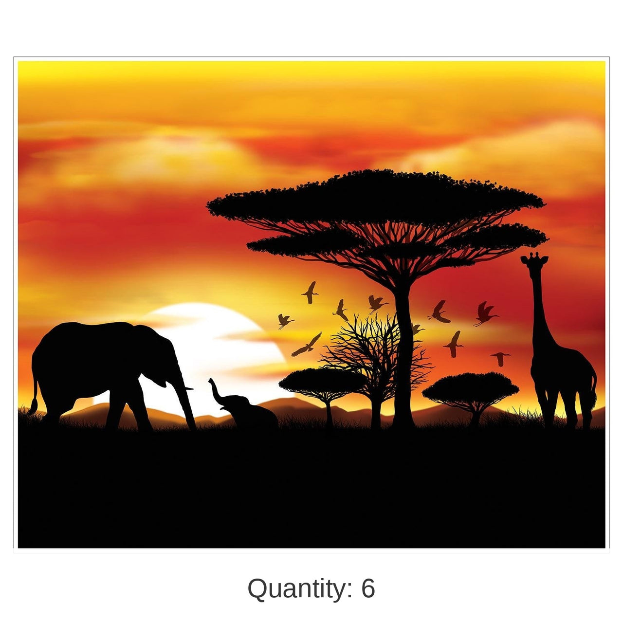 6 Pack Bulk Safari Party Insta-Mural