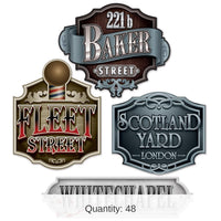48 Pack Bulk Sherlock Holmes Party Decorative Sign Cutouts