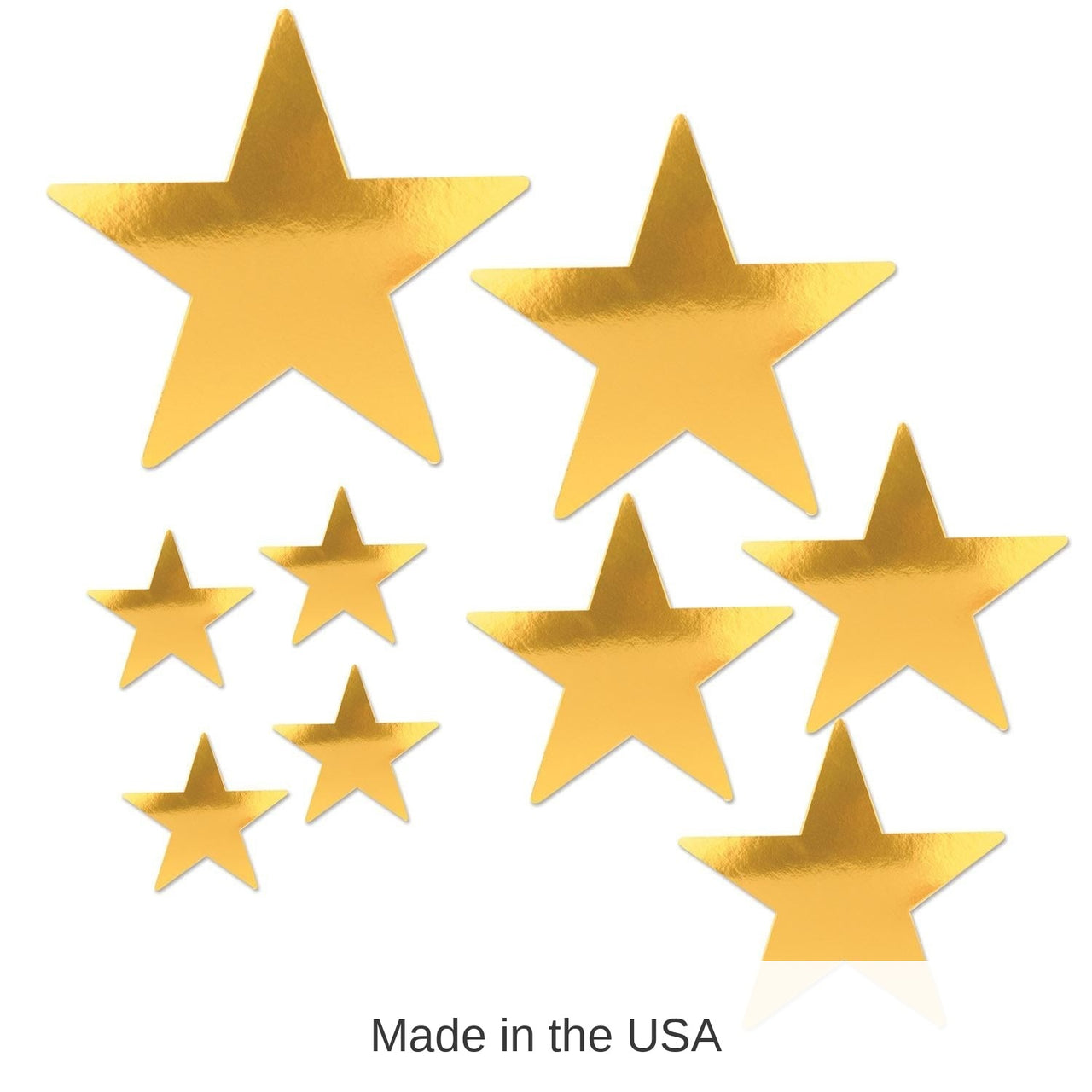 108 Pack Bulk Packaged Party Foil Star Cutouts gold