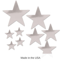 108 Pack Bulk Packaged Party Foil Star Cutouts silver