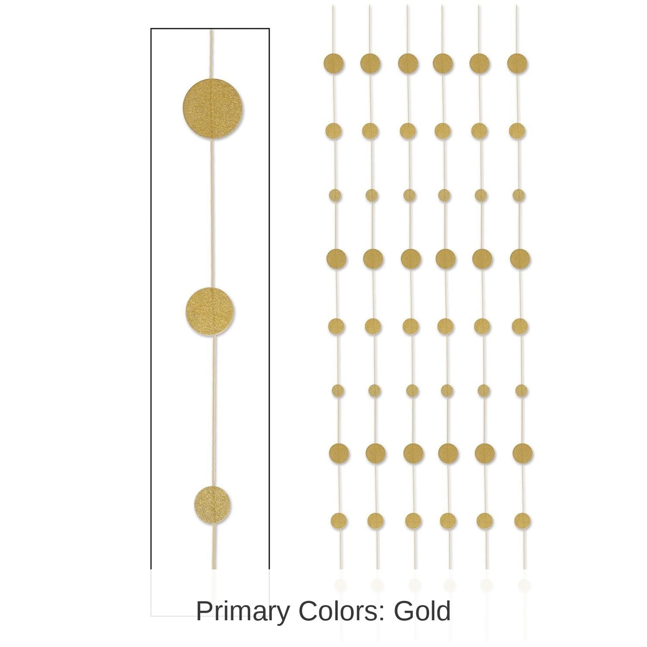 72 Piece Bulk Glittered Dot Stringers gold