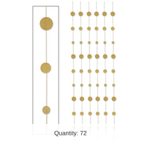 72 Piece Bulk Glittered Dot Stringers gold