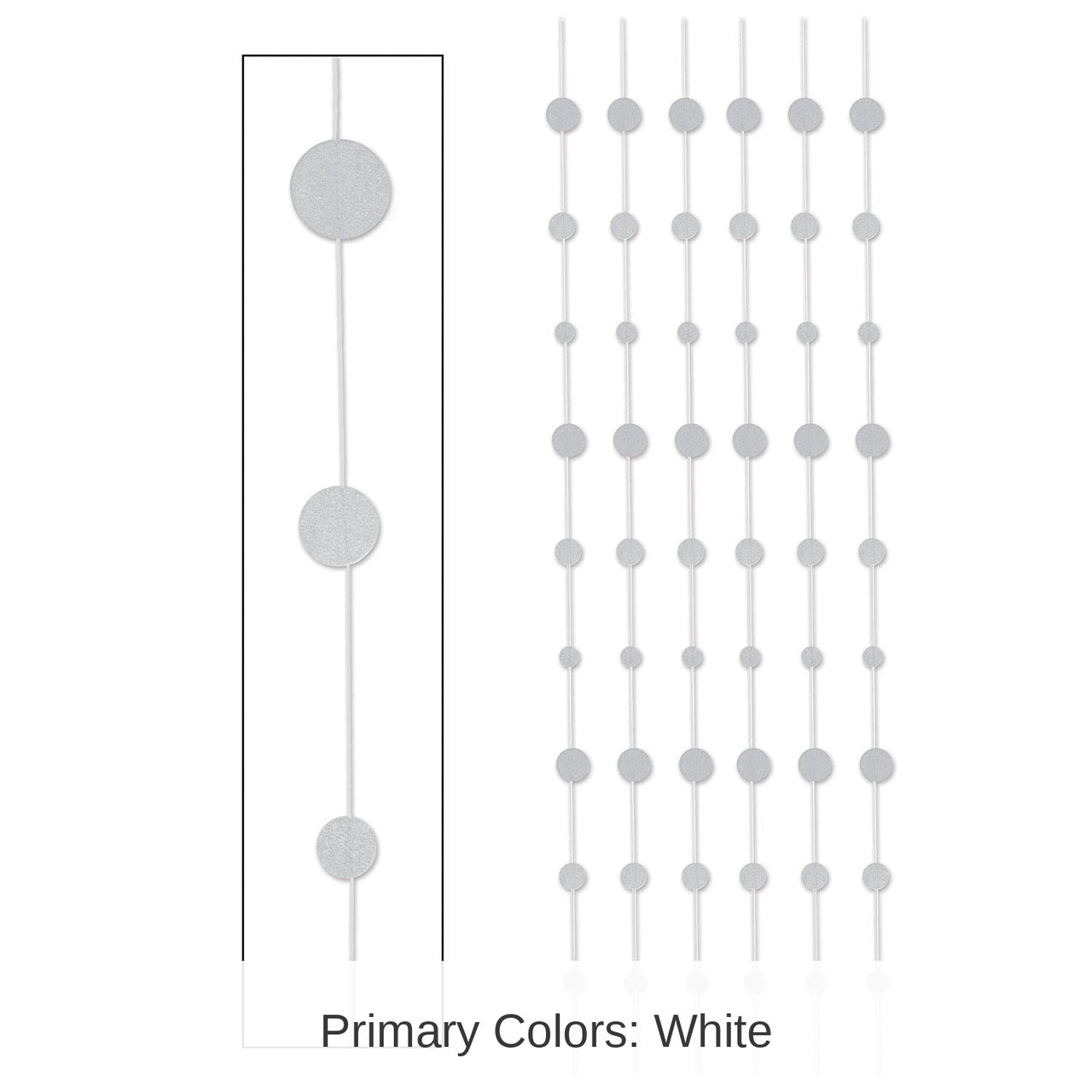 72 Piece Bulk Glittered Dot Stringers silver