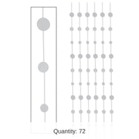 72 Piece Bulk Glittered Dot Stringers silver