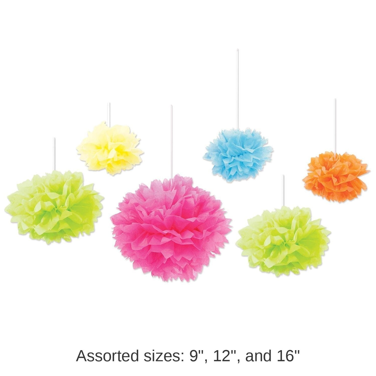 36 Pack Bulk Party Tissue Fluff Balls - bright