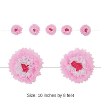 6 Pack Bulk Tissue Flower Garland - pink/white