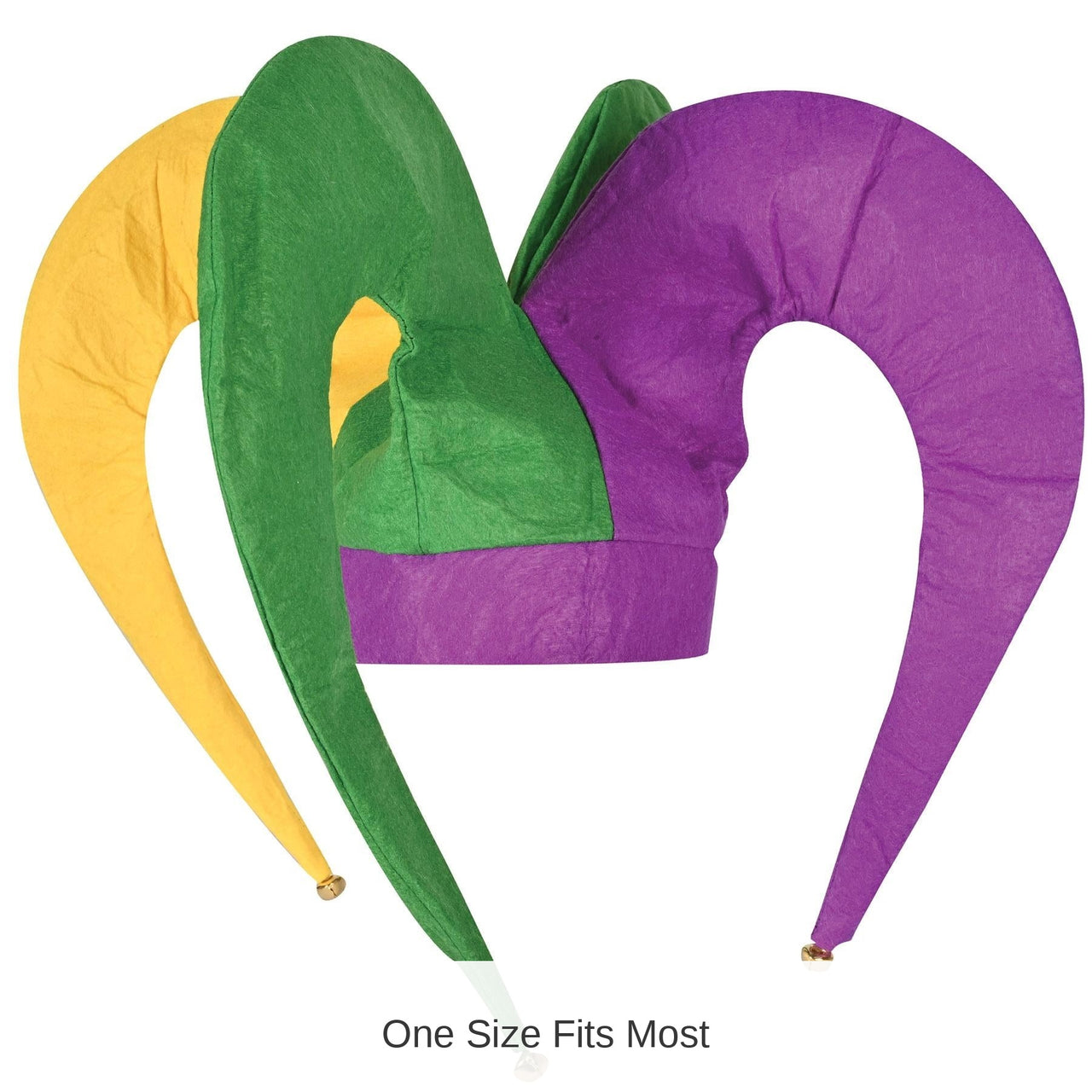 6 Pack Bulk Mardi Gras Felt Jester Hat