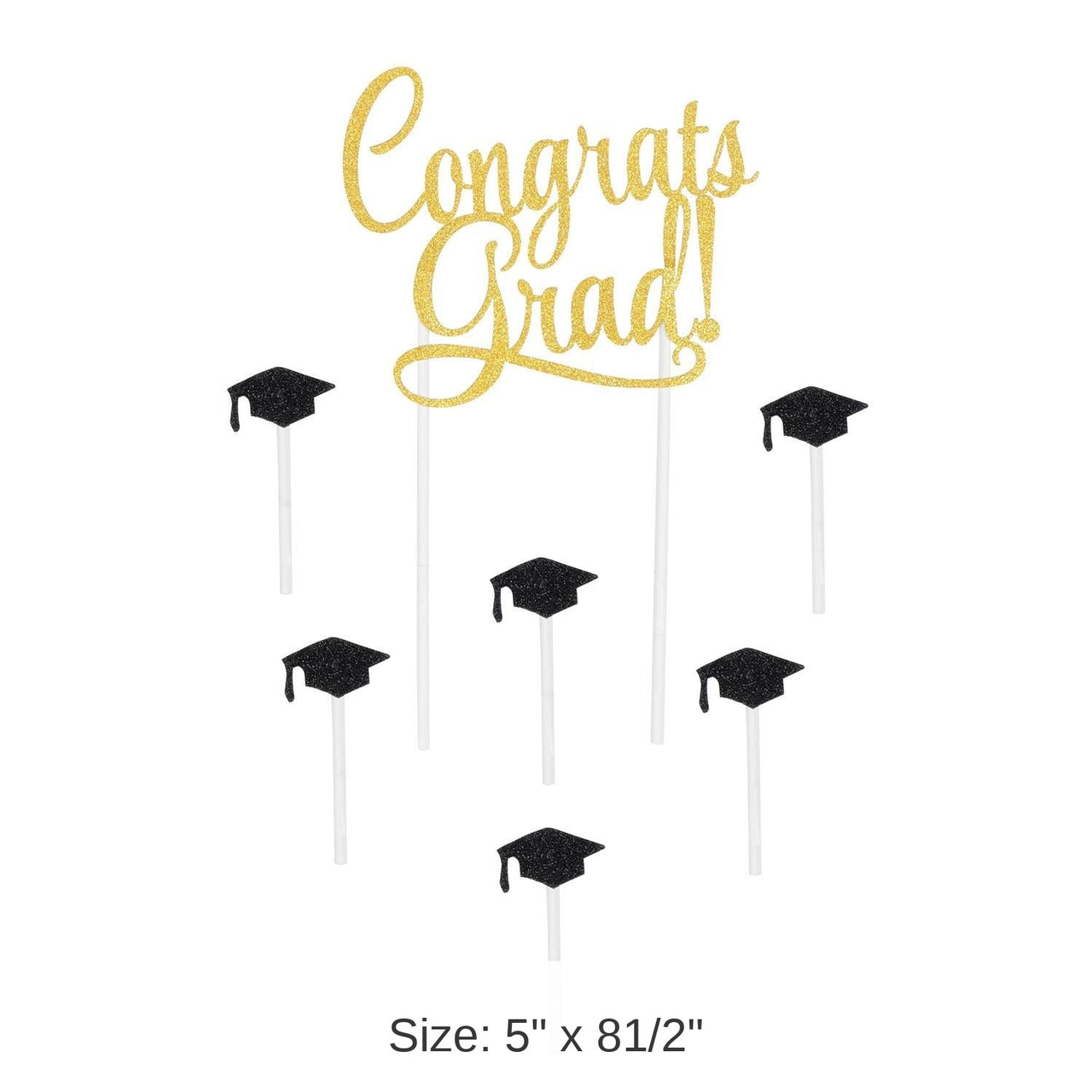 12 Pack Bulk Congrats Grad! Graduation Party Cake Topper