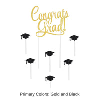 12 Pack Bulk Congrats Grad! Graduation Party Cake Topper