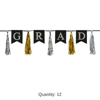 12 Pack Bulk Grad Tassel Graduation Party Streamer