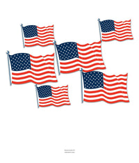 72 Pack Bulk American Flag Party Cutouts