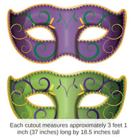 24 Pack Bulk Jumbo Mardi Gras Mask Cutouts