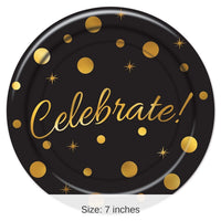 96 Pack Bulk Celebrate! Party Paper Plates 7 inch