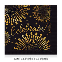 192 Pack Bulk Celebrate! Party Luncheon Napkins