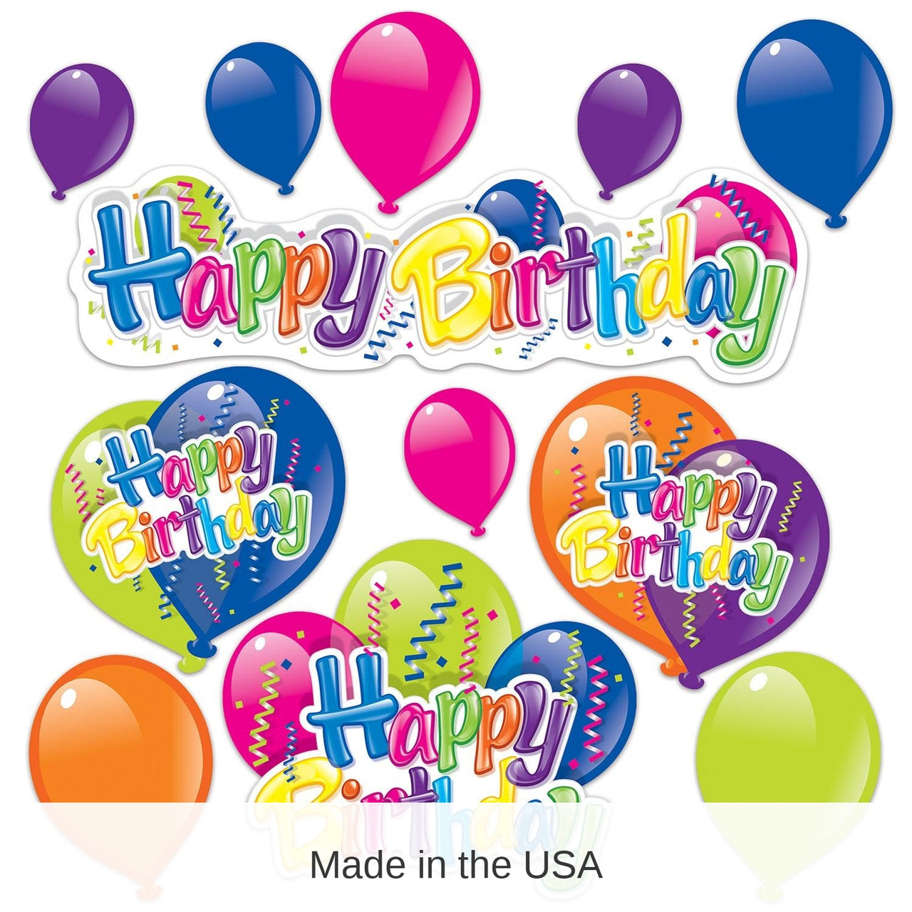 144 Pack Bulk Happy Birthday Party Cutouts