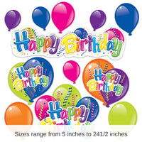 144 Pack Bulk Happy Birthday Party Cutouts