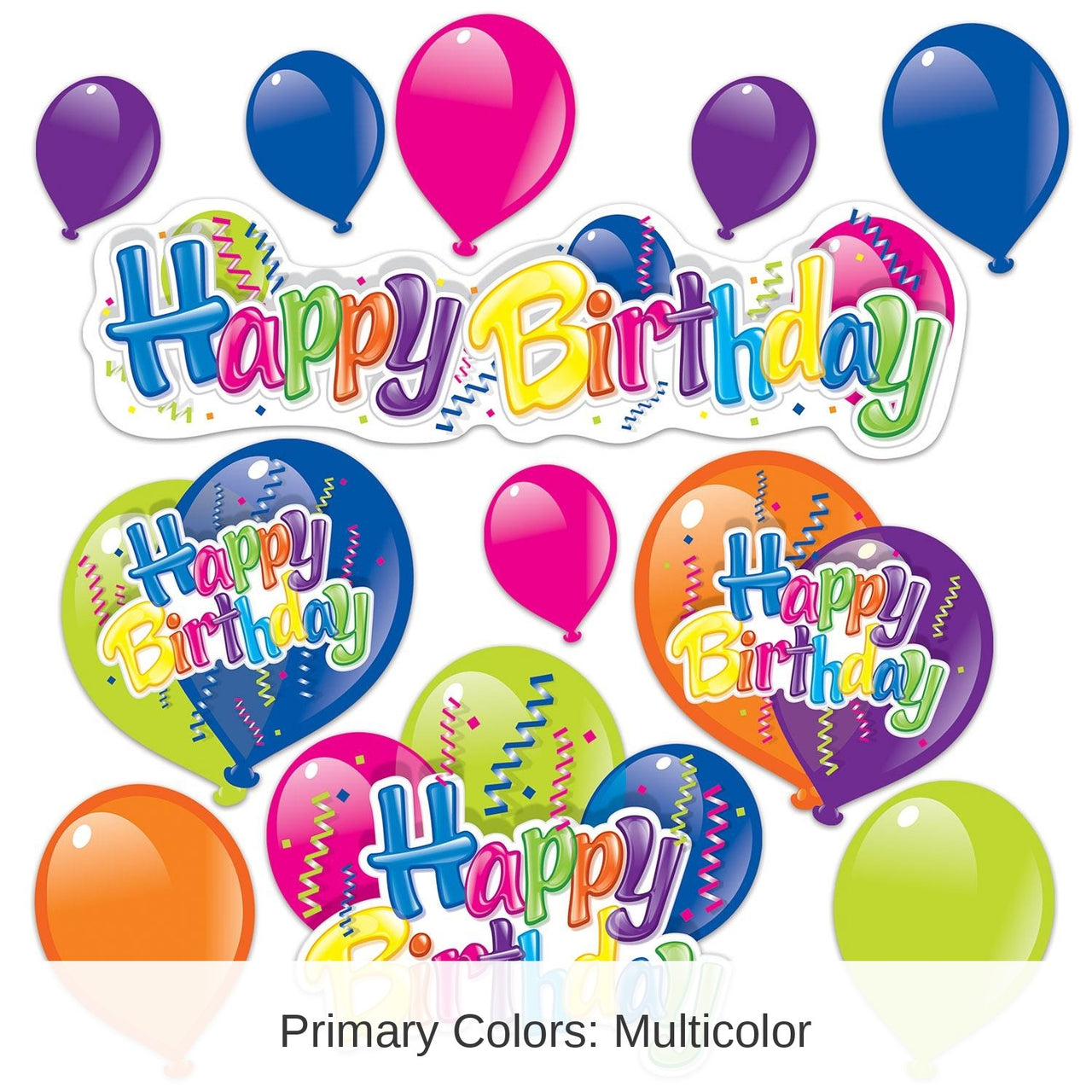 144 Pack Bulk Happy Birthday Party Cutouts