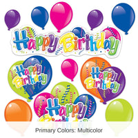 144 Pack Bulk Happy Birthday Party Cutouts