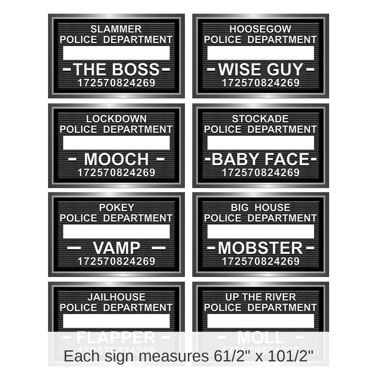 96 Piece Bulk Speakeasy Mug Shot Party Photo Fun Signs