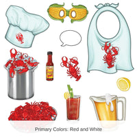 132 Piece Bulk Mardi Gras Crawfish Photo Fun Signs