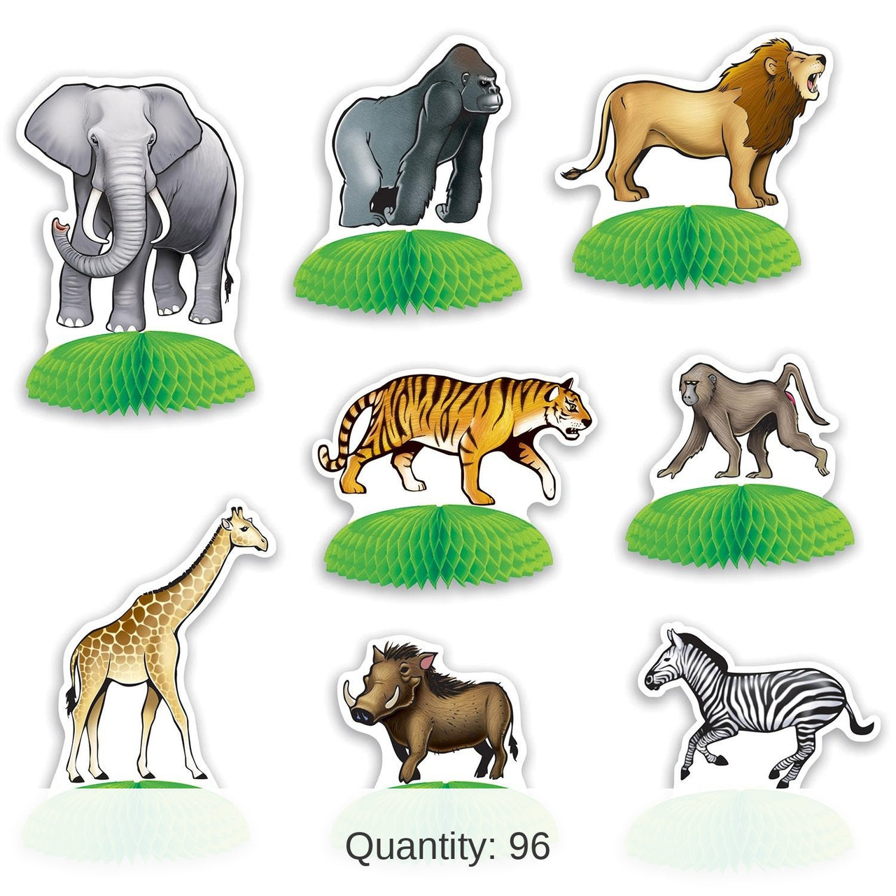 96 Pack Bulk Jungle Safari Animal Mini Party Centerpieces