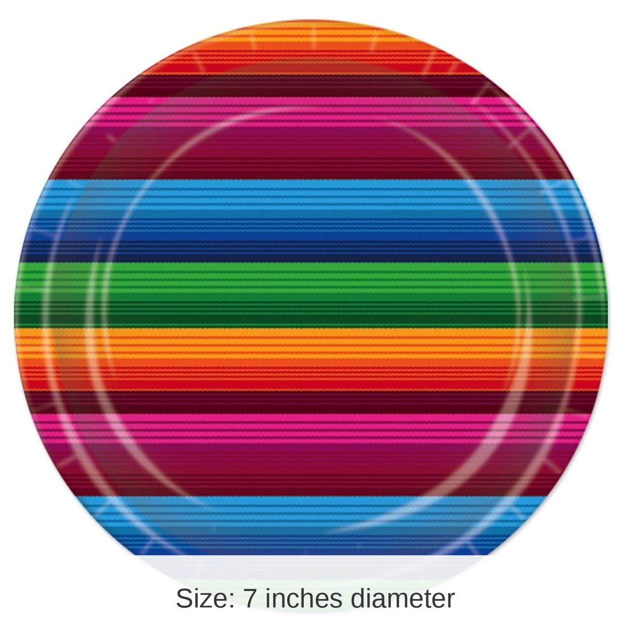 96 Pack Bulk Fiesta Paper Plates 7 inch