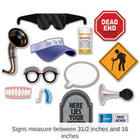 156 Piece Bulk Over The Hill Birthday Photo Fun Signs