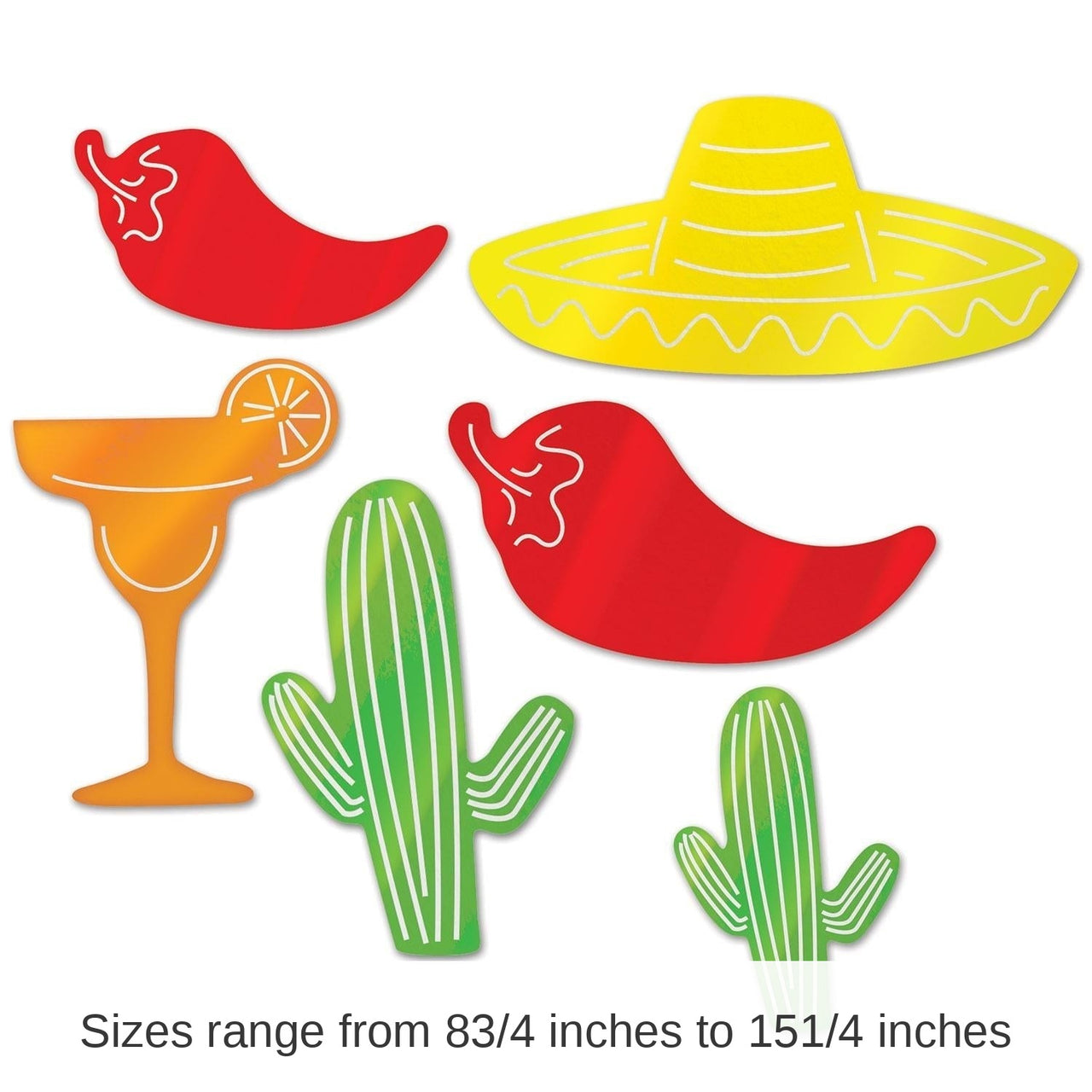 72 Piece Bulk Foil Fiesta Silhouettes