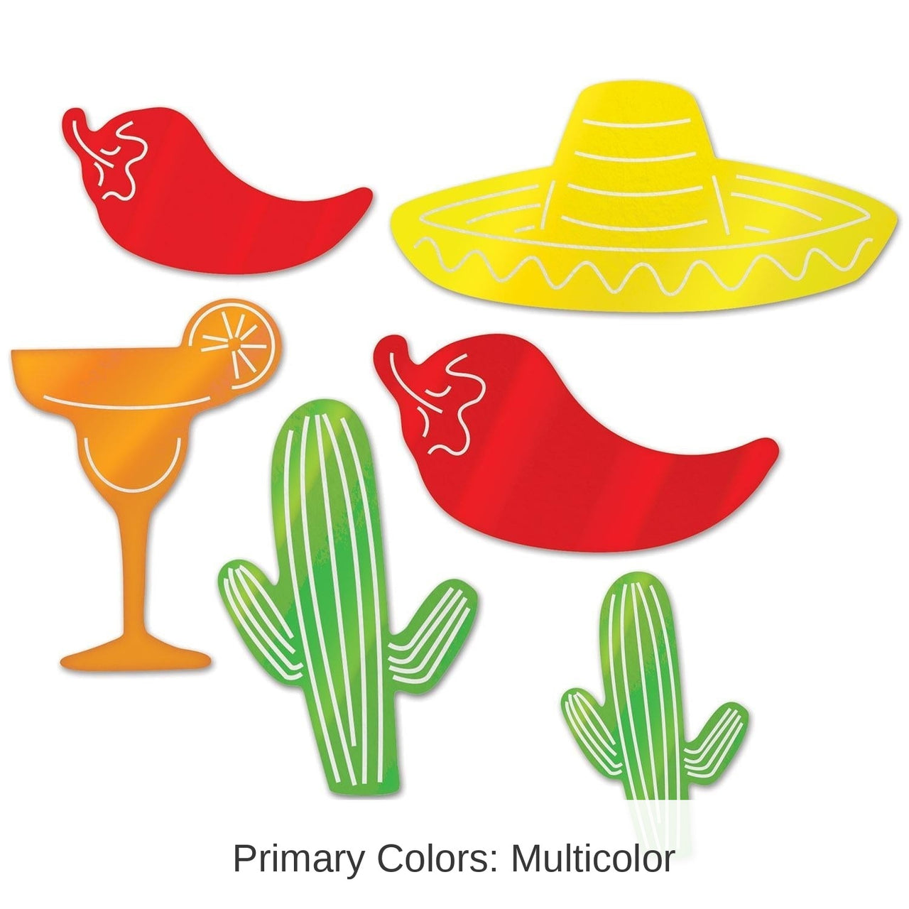 72 Piece Bulk Foil Fiesta Silhouettes
