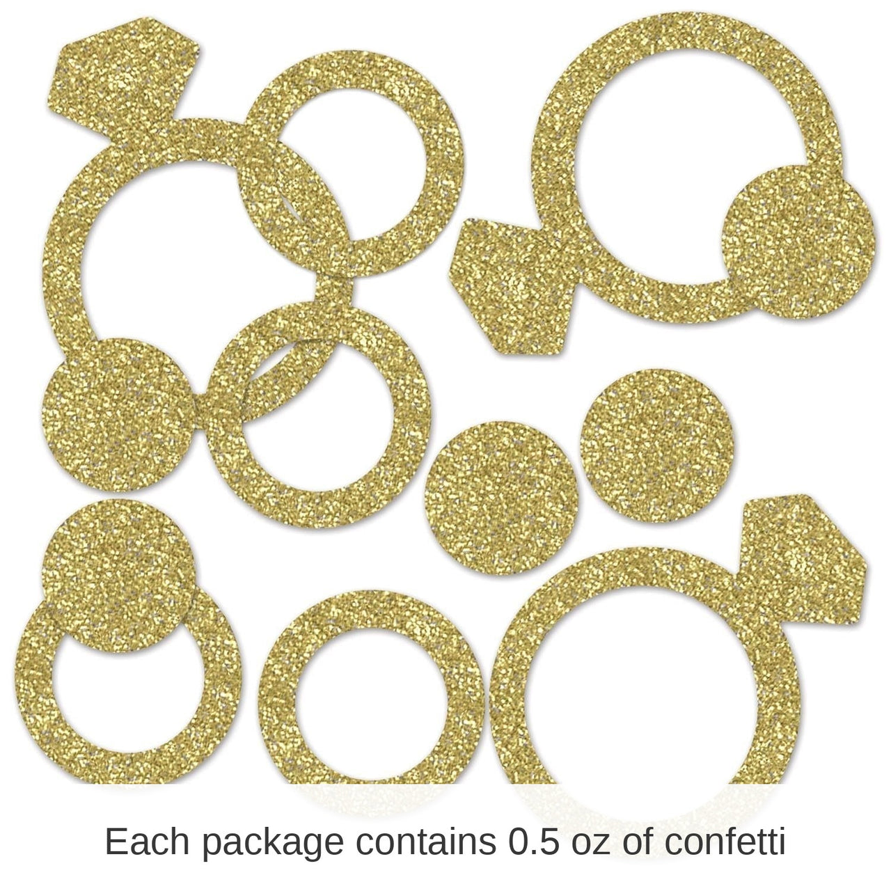 12 Pack Bulk Bachelorette Party Diamond Ring Deluxe Sparkle Confetti (0.5 Oz/Pkg)